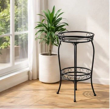 2 Tier Tall Metal Plant Stand For Indoor Outdoor Plants